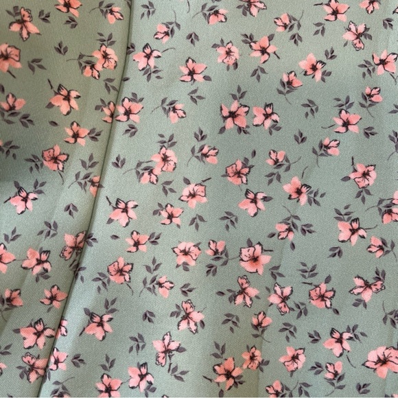 ASOS Pastel Floral Green Mermaid Dress V-neck midi Feminine Bows Cottagecore 4 - Picture 3 of 12